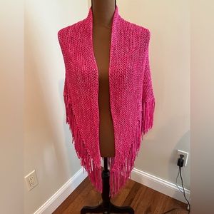 Hand-knit “Barbie Pink” Wrap